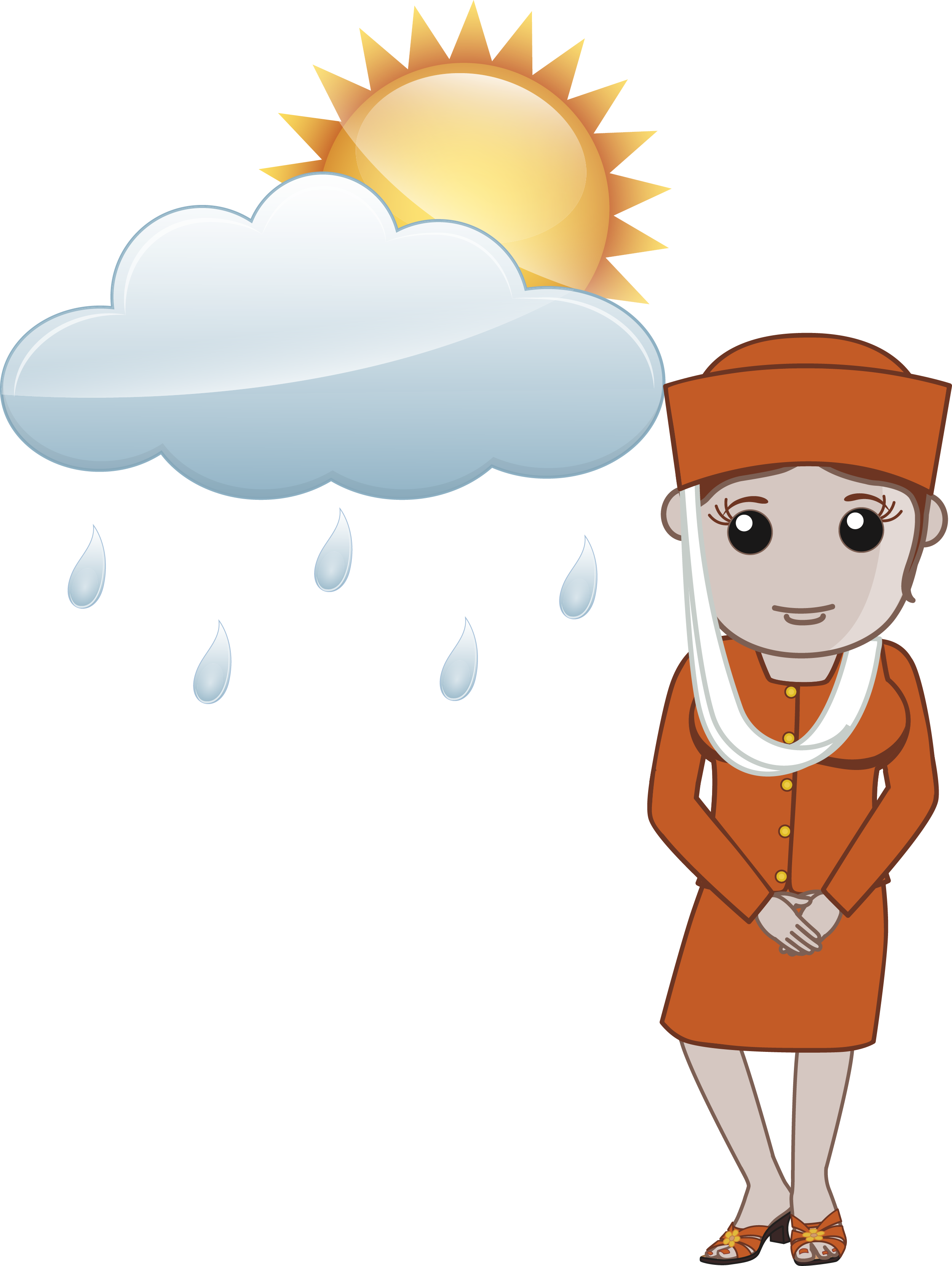 News Reporter Climate Sunny Day Rainy Season Asian Airhostess Showing Weather Report PNG Clipart
