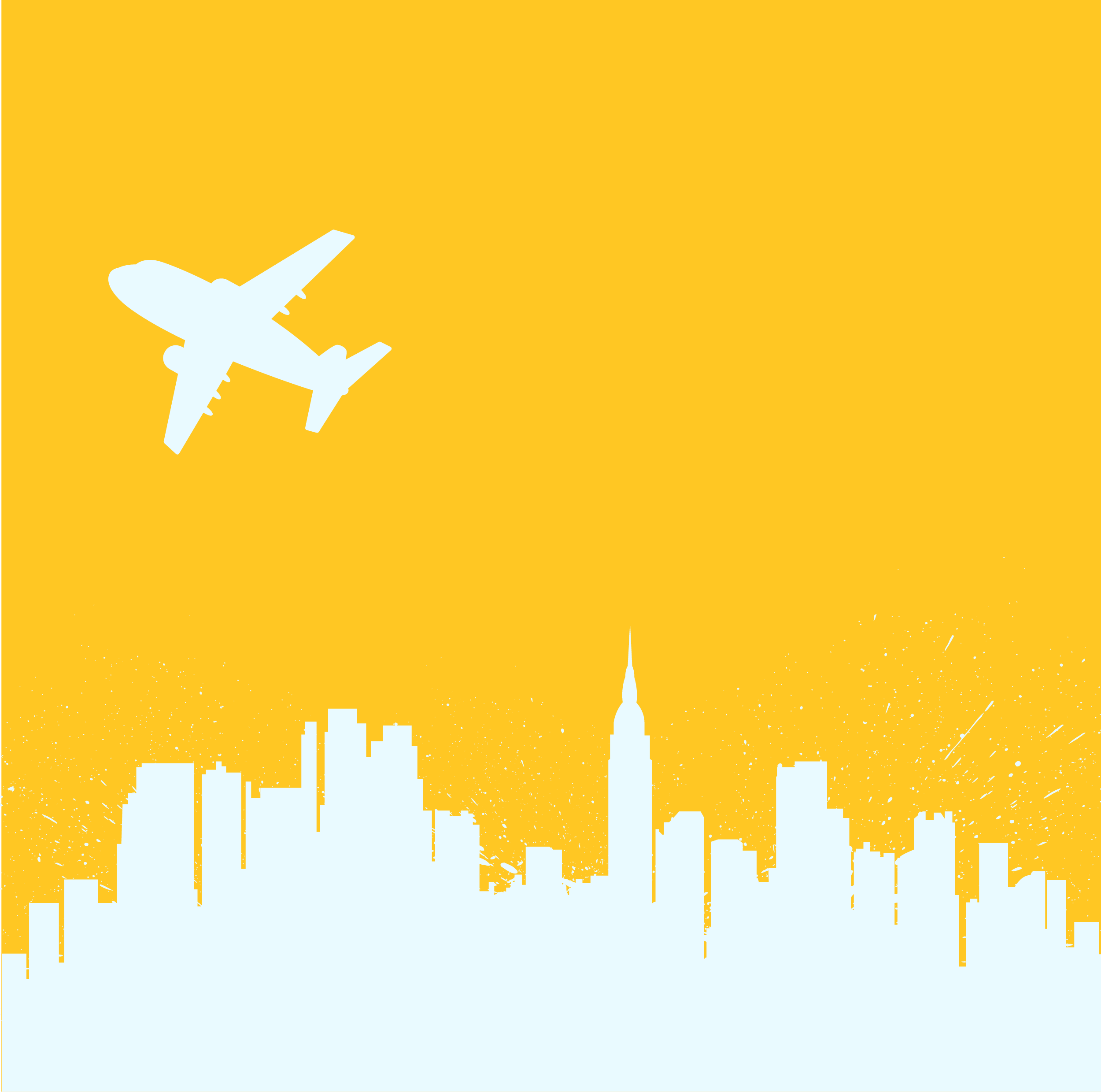 Plane Silhouette Skylines Silhouette Shapes on Yellow Background PNG Clipart