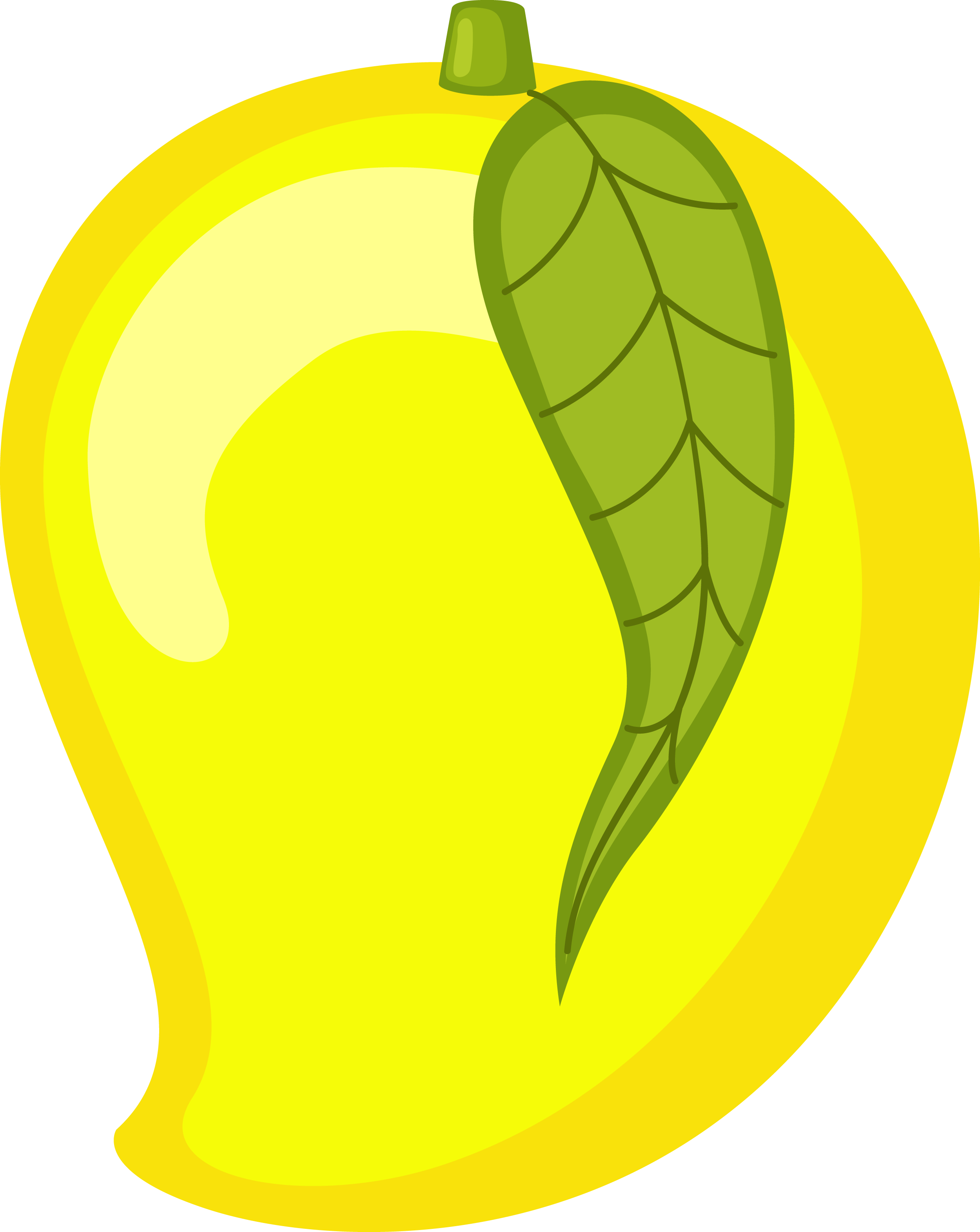 Simple Mango Leaf Illustration Juicy Mango Clipart PNG