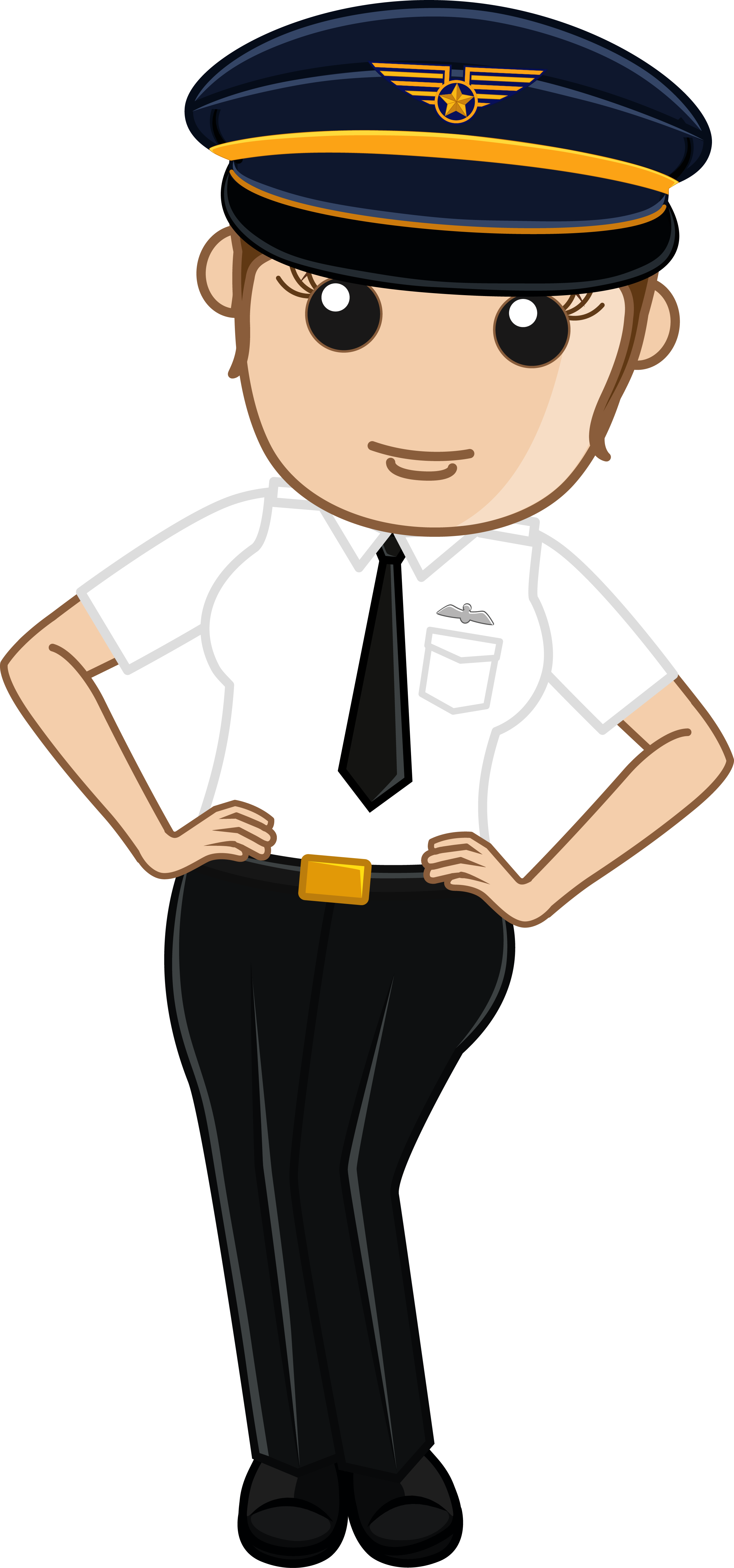 Standing Pose Female Officer Beautiful Lady Pilot Traffic Police Lady Crew Member Officer PNG Clipart